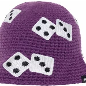 Stussy Purple Hat with Dice Design